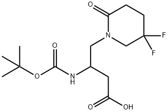 (S)-3-((terc-butoxi-karbonil)-amino)-4-(5,5-difluor-2-oxo-piperidin-1-il)-butánsav
