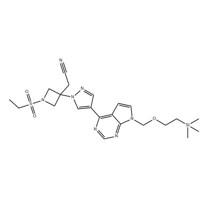 2-(1-(etilszulfonil)-3-(4-(7-((2-(trimetilszilil)etoxi)metil)-7H-pirrolo[2,3-d]pirimidin-4-il)-1H-pirazol-1-il)azetidin-3-il)acetonitril
